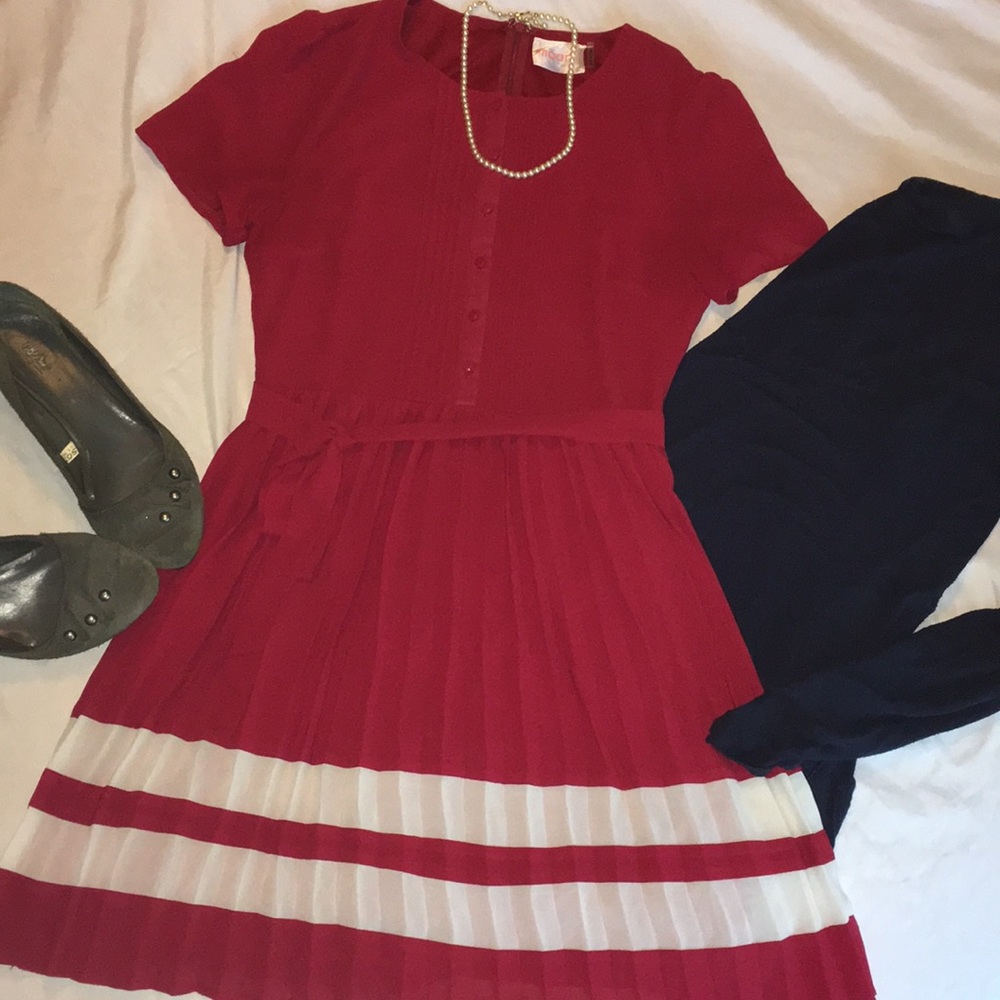 Red A-line dress